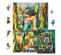 UNIDRAGON Wooden Jigsaw Puzzle, Best Gift for Adults and Kids, Unique Shape Jigsaw Pieces Dino Tyrannosaurus Rex, 7.4 х 10.5 in (18,9 х 26,7 cm) 100 pcs