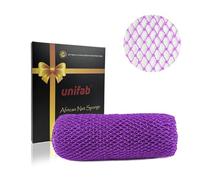 Unifab Éponge en filet africaine authentique véritable africaine exfoliante pour le bain, gant de toilette exfoliant, chiffon de toilette africain, brosse à récurer le corps pour la douche, violet