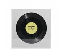 UnifearPro Boîte d'Exposition Acrylique Vitrine Coffret Cadre Élément Décoratif Disque Noir Vintage Acrylique Transparent Rigide Style Rétro-Moderne Adaptée aux , Jaune