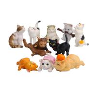 UnifearPro Ensemble de 10 Figurines de Chats Japonais, Colorées et Réalistes, de Jolis Chats Miniatures pour Décorer Les Jardins Féeriques.