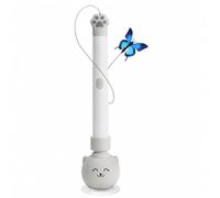 UnifearPro Jouet Interactif pour Chat Mains Libres, Gris | Électrique, Léger, Canne à Pêche pour Chat avec Ventouse, supports Lisses, Chats D'intérieur
