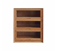 UnifearPro Miniature Armoire de Rangement Meuble de Maison de Poupée Vitrine Maquette Présentoir en Bois avec Tiers Multiples et, Cerisier, Armoire À 3 Tiroirs À Rabat en Cerisier