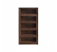 UnifearPro Miniature Armoire de Rangement Meuble de Maison de Poupée Vitrine Maquette Présentoir en Bois avec Tiers Multiples et, Noyer, Armoire À 5 Tiroirs À Rabat en Noyer