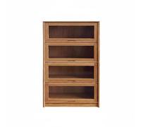 UnifearPro Miniature Armoire de Rangement Meuble de Maison de Poupée Vitrine Maquette Présentoir en Bois avec Tiers Multiples et, Cerisier, Armoire À 4 Tiroirs À Rabat en Cerisier