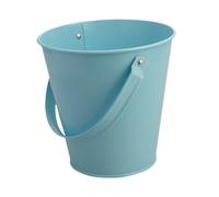 UnifearPro Petit Seau Multifonctionnel avec Poignée, Seau En Métal, Pot de Fleurs En Fer Anticorrosion, Idéal pour Les Jouets de Plage et pour Les Loisirs, Bleu, 15,5 cm x 15,5 cm