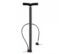 UnifearPro Pompe à Air pour Vélo Gonfleur Manuel Pompe de Sol Jauge de Pression Intégrée Mécanisme Double Tête Acier Inoxydable Adaptée Vélos Voitures Usage, Noir, Long