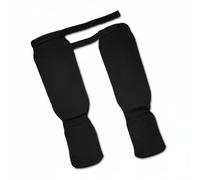 UnifearPro Protège-Tibia Arts Martiaux Coussin Multi-Couches Tissu Antichoc Légère Ajustable Rapide Spécial Sécurité Jambe Approprié Pratique Jeunes Adultes, Black, L
