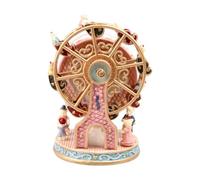 UnifearPro Re Panoramique Musicale Table Figurines D'rs Chaleureuse Boîte à Musique Rotative Festive Ornement Rotatif Table Base Arquée, Rose