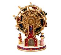 UnifearPro Re Panoramique Musicale Table Figurines D'rs Chaleureuse Boîte à Musique Rotative Festive Ornement Rotatif Table Base Arquée, Rouge