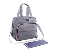 UnifearPro Sac à Langer Bébé Sac à Couches Sac Maternité Sac Fourre-tout en Oxford Étanche avec Tapis de Change Grande Capacité Rectangulaire Autoportante Poches, Array, Gris