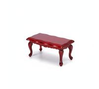UnifearPro Table Miniature 1 12 Table Basse de Poupée Meuble Maquette Accessoire Maison de Poupée Finitions Réalistes Contreplaqué et Bois Durables Facile à, Rouge