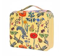 UnifearPro Trousse à Crayons Multi Couleurs Étui Organisateur Pochette Cartable Sac de Rangement Oxford Résistante avec 3 Compartiments Zippés Adapté aux, Dragonfly Yellow