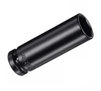 Unifizz Douille à choc 1/2" - 19 mm de profondeur avec design à 6 points, acier Cr-V traité thermiquement de 78 mm de longueur, tailles métriques