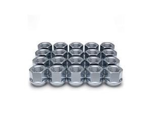 Unifizz Écrous de roue à filetage 1/2"-20 pour roues de rechange ou d'usine - 20 écrous de roue chromés - Sièges glands à extrémité ouverte - Acier au carbone - 1304-1S-20AM