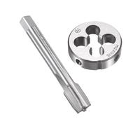 Unifizz Ensemble de tarauds et filières métriques M12 x 0,75 mm, tarauds à vis avec matrice de filetage ronde, kit de tarauds et filières pour réparation de filetage de vis d'écrou, boulons