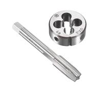 Unifizz Ensemble de tarauds et filières métriques M12 x 1,5 mm, tarauds à vis avec matrice de filetage ronde, kit de tarauds et filières pour réparation de filetage de vis et de boulons