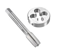Unifizz Ensemble de tarauds et filières métriques M12 x 1 mm, tarauds à vis avec matrice de filetage rond, kit de tarauds et filières pour réparation de filetage de vis d'écrou, boulon