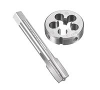 Unifizz Ensemble de tarauds et filières métriques M14 x 1 mm, tarauds à vis avec matrice de filetage rond, kit de tarauds et filières pour réparation de filetage de vis d'écrou, boulon