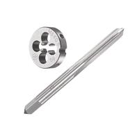Unifizz Ensemble de tarauds et filières métriques M5 x 0,5 mm, tarauds à vis avec matrice de filetage ronde, kit de tarauds et filières pour réparation de filetage de vis d'écrou, boulons