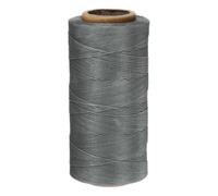 Unifizz Fil ciré 150D 0,8 mm, 220 m de fil en polyester pour couture à la main, réparation du cuir, travaux manuels, projets de reliure - Gris argenté