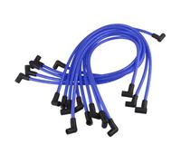 Unifizz Jeu de fils de bougie d'allumage en silicone 8,0 mm, compatible avec SBF Small Block pour moteurs for Ford 221, 255, 260, 289, 302, 351W, BOSS 302, convient au distributeur HEI, bleu