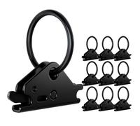 Unifizz Lot de 10 anneaux d'ancrage E Track pour attacher les motos, les cargaisons, les remorques et les camionnettes pour rails d'arrimage E Track Noir