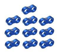 Unifizz Lot de 10 séparateurs de tuyau de voiture AN6 14 mm bleu - Adaptateur de raccord de tuyau en aluminium - Pour conduite de carburant, conduite d'huile, ligne de frein, tuyau d'eau et conduite