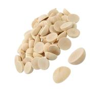 Unifizz Lot de 100 demi-boules en bois naturel brut de 15 mm à dos plat pour peinture, bricolage, loisirs créatifs, jouets pour enfants, décoration de fête