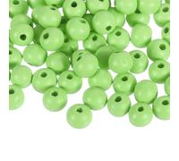 Unifizz Lot de 100 perles rondes colorées en bois naturel de 12 mm à grand trou pour loisirs créatifs, fabrication de bijoux, bracelets, guirlandes, décoration d'intérieur et décorations de festival