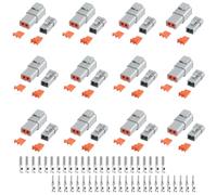 Unifizz Lot de 12 connecteurs Deutsch DTP à 2 broches étanches - 12-14 AWG 25 A - Kit de prise et de prise automobile - IP67 scellé avec broches terminales estampées