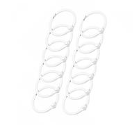 Unifizz Lot de 12 porte-clés ronds à ressort en métal de 30 mm - Accessoires de bricolage pour porte-clés, sac, sac à main, blanc