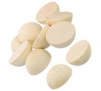 Unifizz Lot de 15 demi-boules en bois naturel brut de 50 mm à dos plat en bois massif pour peinture, bricolage, loisirs créatifs, jouets pour enfants, décoration de fête