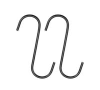 Unifizz Lot de 2 crochets en forme de S extra longs en métal robuste de 110 mm pour intérieur et extérieur dans le jardin, le placard, l'atelier, la cuisine, noir