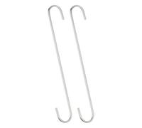 Unifizz Lot de 2 crochets en forme de S extra longs en métal robuste de 300 mm pour intérieur et extérieur dans le jardin, le placard, l'atelier, la cuisine, argent mat