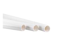 Unifizz Lot de 3 tuyaux ronds en PVC rigide résistant aux impacts pour tuyau de drainage, 21 mm x 25 mm x 500 mm (DI x DE x L) (blanc)