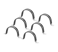 Unifizz Lot de 6 colliers de serrage isolés en caoutchouc en acier inoxydable 304 en forme de U pour tuyau de 100 mm