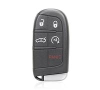 Unifizz Télécommande de voiture à 5 boutons de rechange pour Chrysler 200 300 pour Dodge Charger Challenger Dart Limited M3N40821302 433 MHz 46 puces avec clé de porte Noir