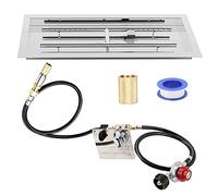 Uniflasy Kit de brûleur rectangulaire de 61 x 20,3 cm en acier inoxydable avec brûleur en H, allumage par étincelle pour intérieur et extérieur