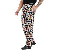 Uniformates Pantalon de chef unisexe imprimé 100 % coton avec cordon de serrage pour service alimentaire, boulangers et professionnels de la cuisine, Imprimé beignets, 36-41