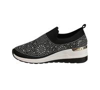 Uniforme de coiffeur en tissu avec strass à la mode d'automne chaussures confortables avec tempérament sac de travail enseignant, Noir , 39 EU