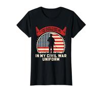 Uniforme de Guerre Civile Histoire Buff Reenactor Humour Citation Design T-Shirt Graphique avec Valeur, Femme, Noir, L