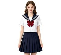 Uniforme de japonais, confortable et traditionnel avec nœud papillon, robe uniforme de pour filles - pour théâtre, cosplay, événement, rassemblement, fête, , jeunes étudiants