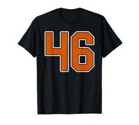 Uniforme de Joueur en Jersey numéro 46 Orange brûlé Blanc #46 T-Shirt Graphique avec Valeur