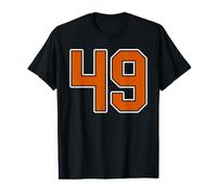 Uniforme de Joueur en Jersey numéro 49 Orange brûlé Blanc #49 T-Shirt Graphique avec Valeur