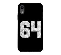 Uniforme de Joueur en Jersey numéro 64 Blanc Vieilli #64 Grunge Coque pour iPhone XR