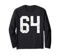 Uniforme de Joueur en Jersey numéro 64 Blanc Vieilli #64 Manche Longue