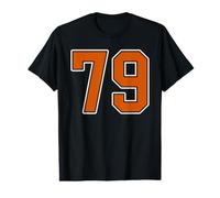 Uniforme de Joueur en Jersey numéro 79 Orange brûlé Blanc #79 T-Shirt Graphique avec Valeur