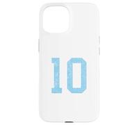 Uniforme de Joueur numéro 10 en Jersey #10 Bleu bébé Blanc Coque pour iPhone 15