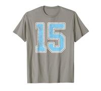 Uniforme de Joueur numéro 15 en Jersey #15 Bleu bébé Blanc T-Shirt