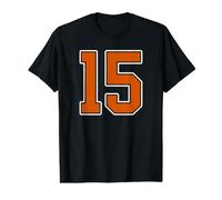 Uniforme de Joueur numéro 15 en Jersey Orange brûlé Blanc #15 T-Shirt Graphique avec Valeur